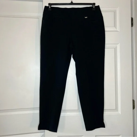 Greg Norman Black Elastic Waist Pull On Performance Golf Pants Stretch Womens XL - Picture 1 of 8